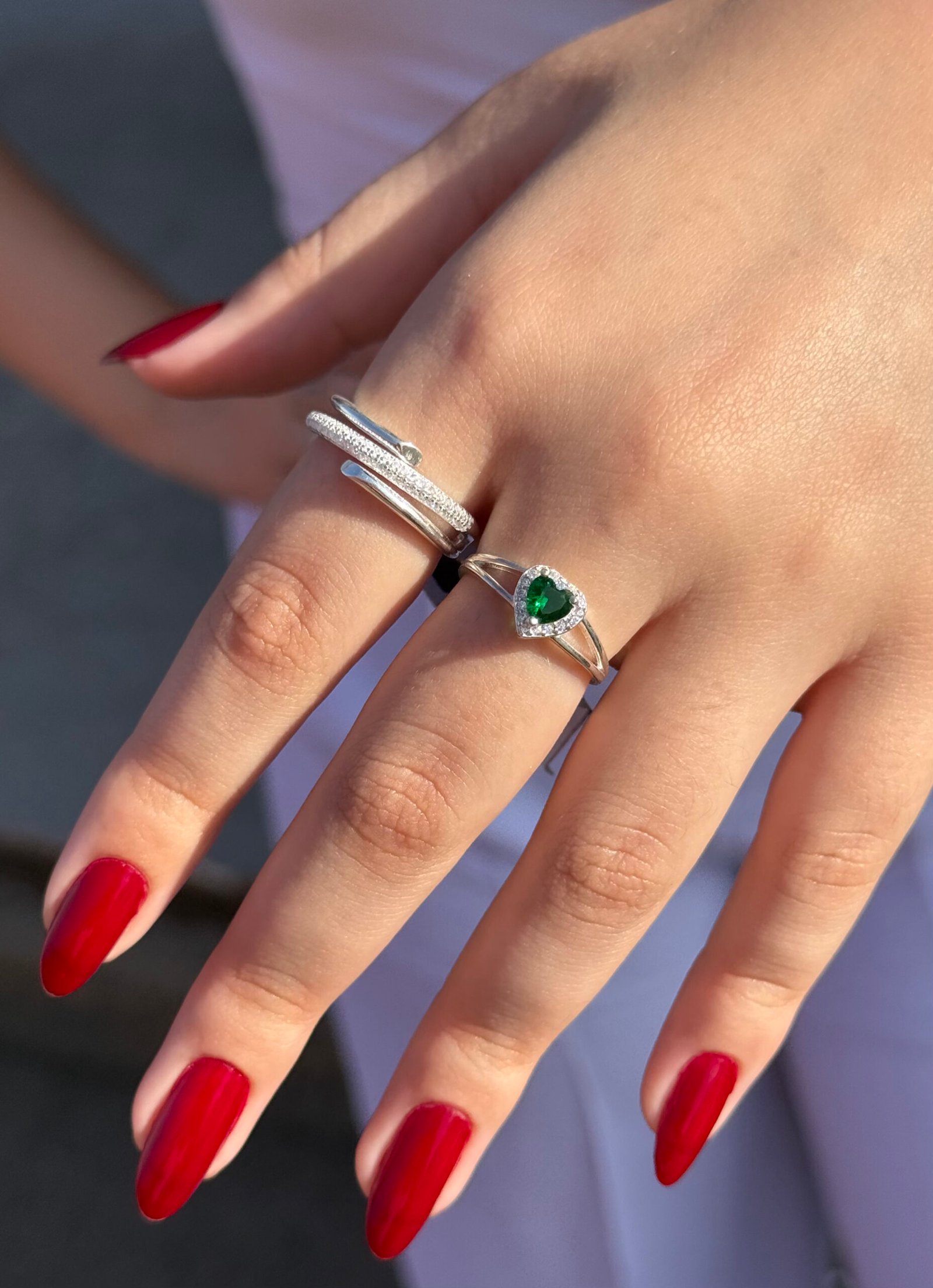 2 PEÇAS ANEIS PRATA 925