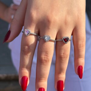 ANEIS PRATA 925 COLEÇÃO PANDORA 3 CORES DE PEDRAS DISPONIVEIS