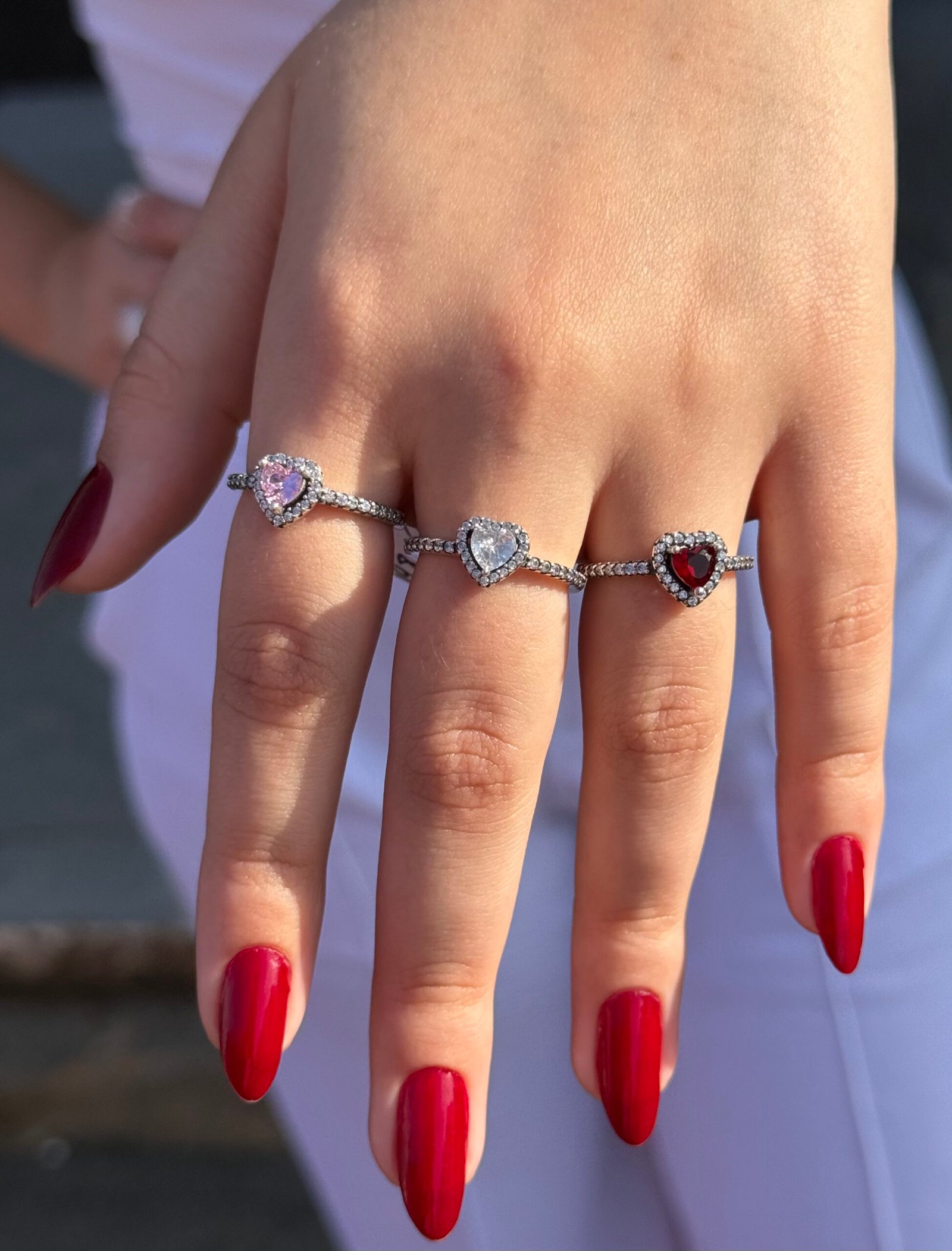 ANEIS PRATA 925 COLEÇÃO PANDORA 3 CORES DE PEDRAS DISPONIVEIS