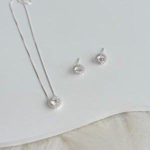 CONJUNTO PRATA 925 COLAR/BRINCOS