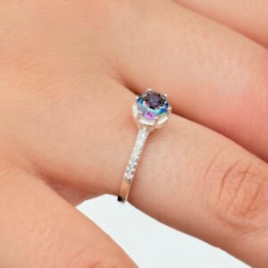 ANEL SOLITÁRIO PRATA 925 FURTA COR