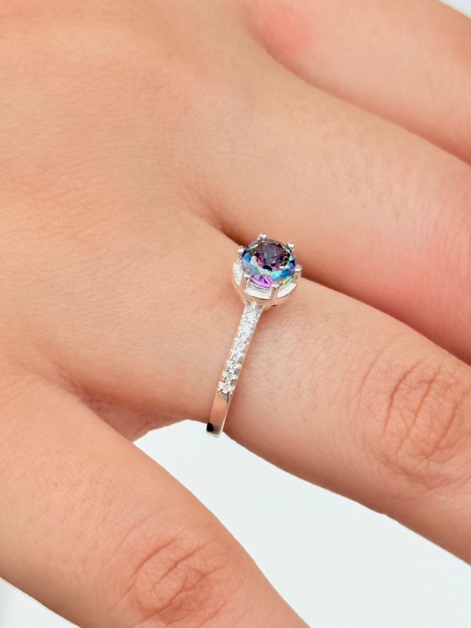 ANEL SOLITÁRIO PRATA 925 FURTA COR