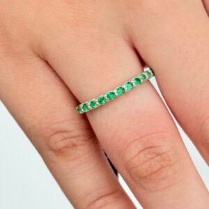 ANEL APARADOR EM CRISTAL VERDE (PRATA 925)