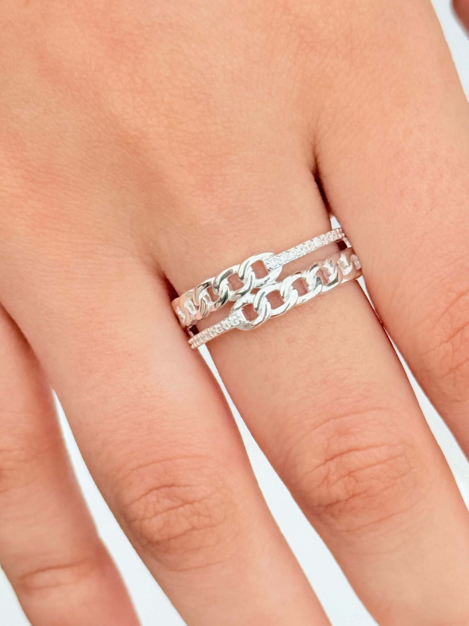 ANEL PRATA 925 ELOS DE CORRENTE