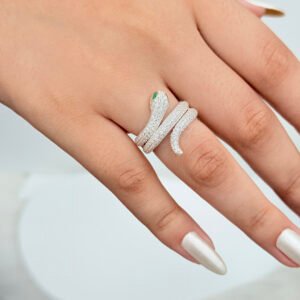 ANEL SERPENTE EM PRATA 925