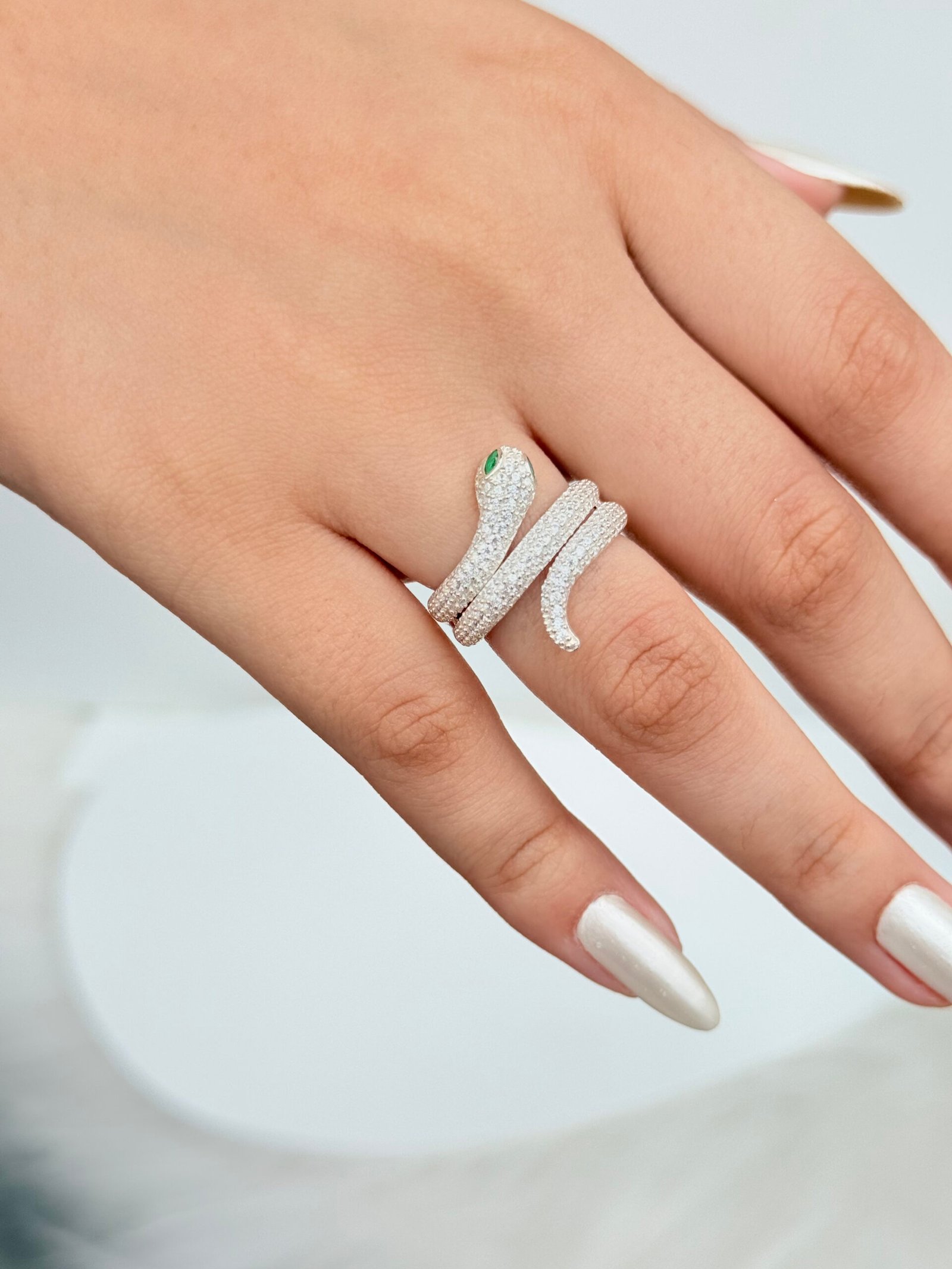 ANEL SERPENTE EM PRATA 925