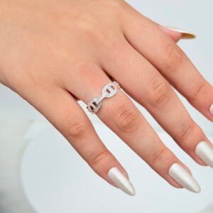 ANEL ELOS DE CORRENTE EM PRATA 925