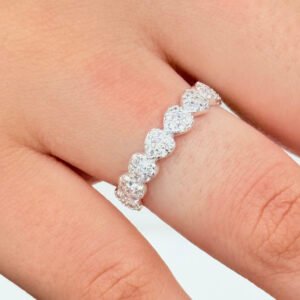 ANEL EM PRATA 925 MULTIPLOS CORAÇÕES