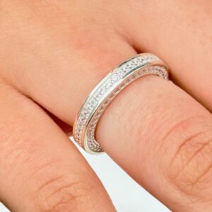 ALIANÇA EM PRATA 925 CRAVEJADA