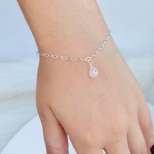PULSEIRA EM PRATA 925 CRISTAL GOTA