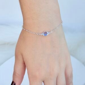 PULSEIRA EM PRATA 925 CRISTAL LILAS