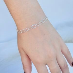 PULSEIRA EM PRATA 925 ELOS DIAMANTADOS