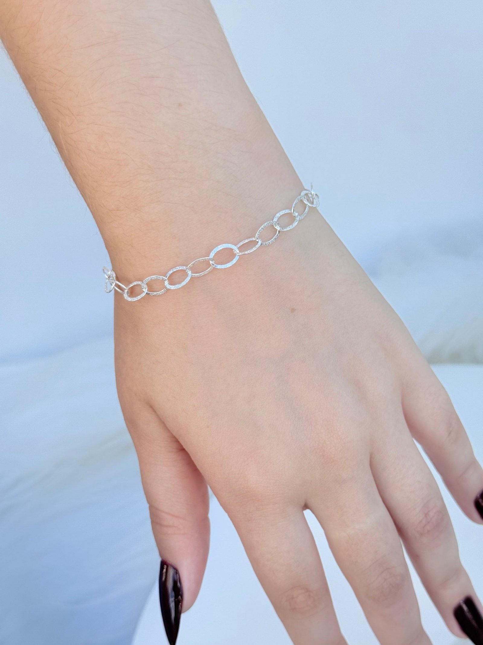 PULSEIRA EM PRATA 925 ELOS DIAMANTADOS