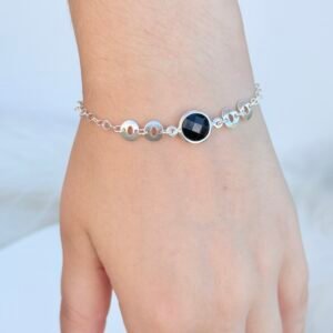 PULSEIRA PRATA 925 CRISTAL ÔNIX