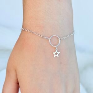PULSEIRA EM PRATA 925 CONTENDO PINGENTE DE ESTRELA