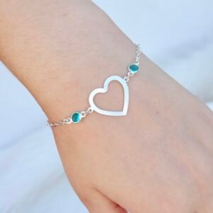 PULSEIRA EM PRATA 925 CORAÇÃO