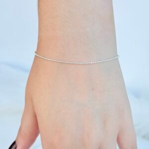 PULSEIRA EM PRATA 925 BOLINHA DIAMANTADA