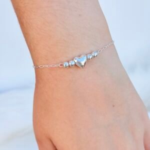 PULSEIRA EM PRATA 925 CORAÇÕES