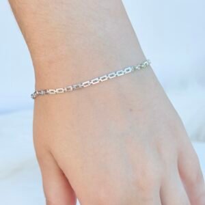 PULSEIRA EM PRATA 925 ELOS RETANGULARES