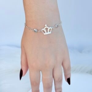 PULSEIRA EM PRATA 925 COROA DE NOSSA SENHORA APARECIDA
