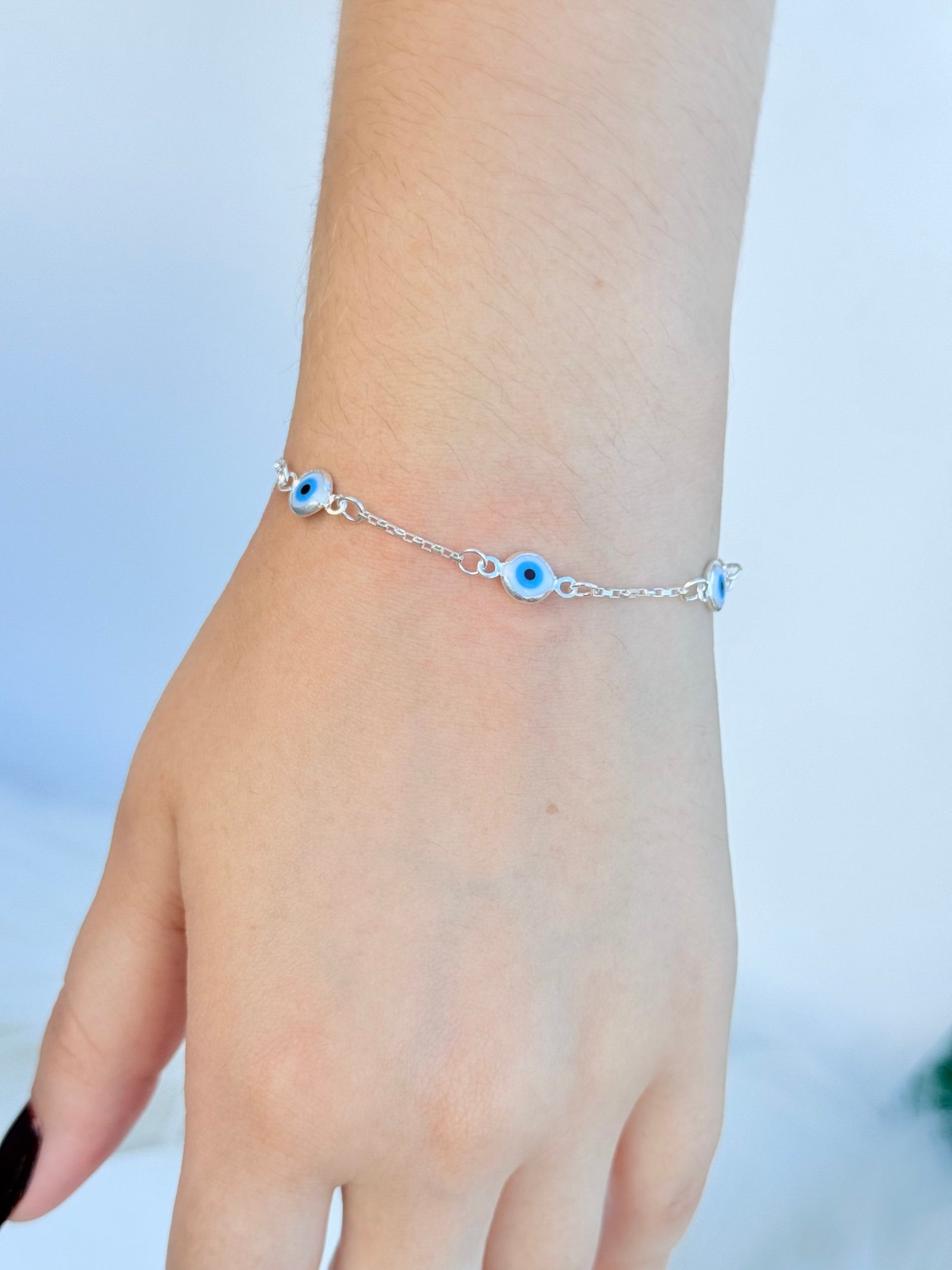 PULSEIRA EM PRATA 925 OLHO GREGO