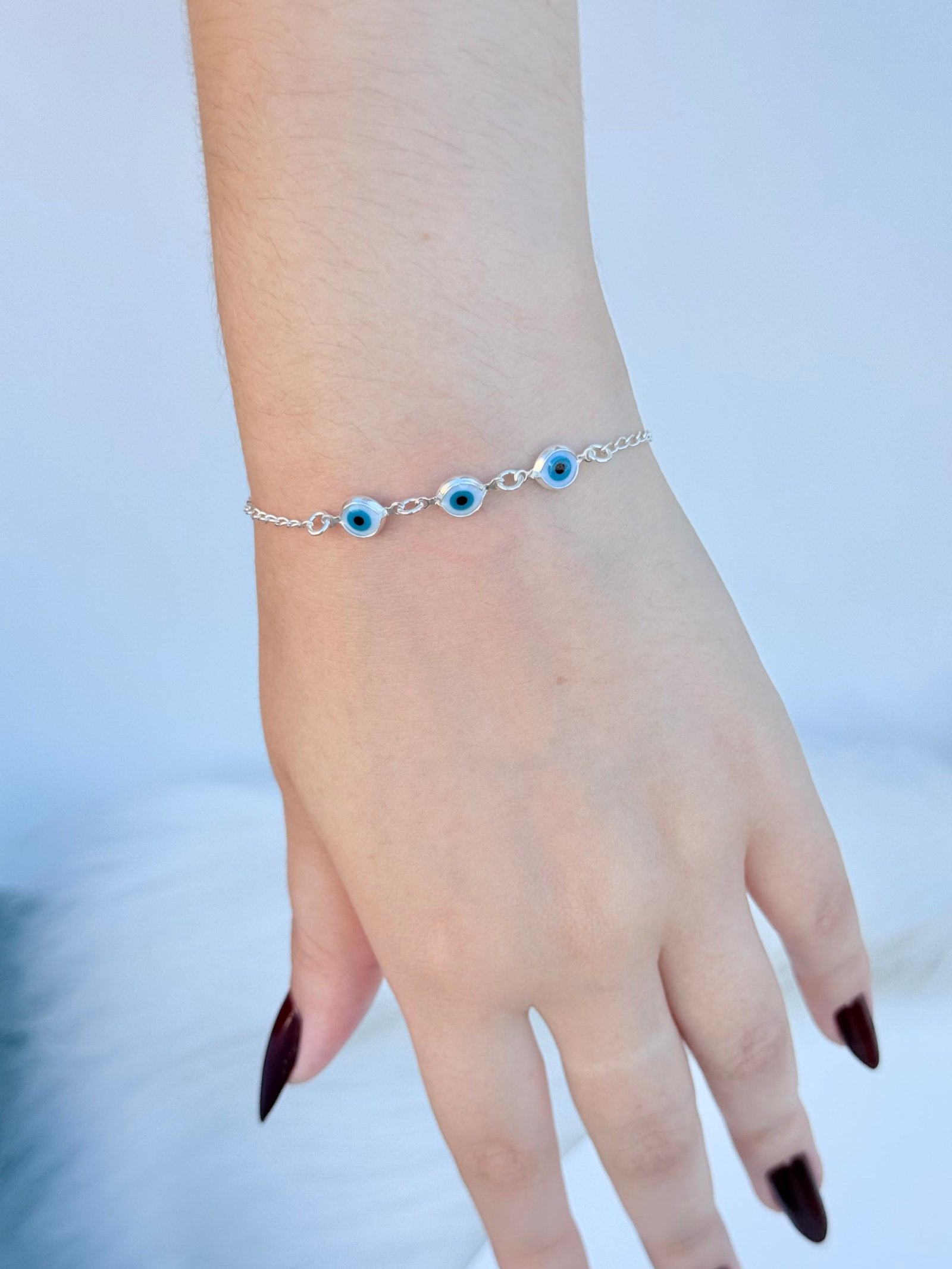 PULSEIRA EM PRATA 925 OLHO GREGO