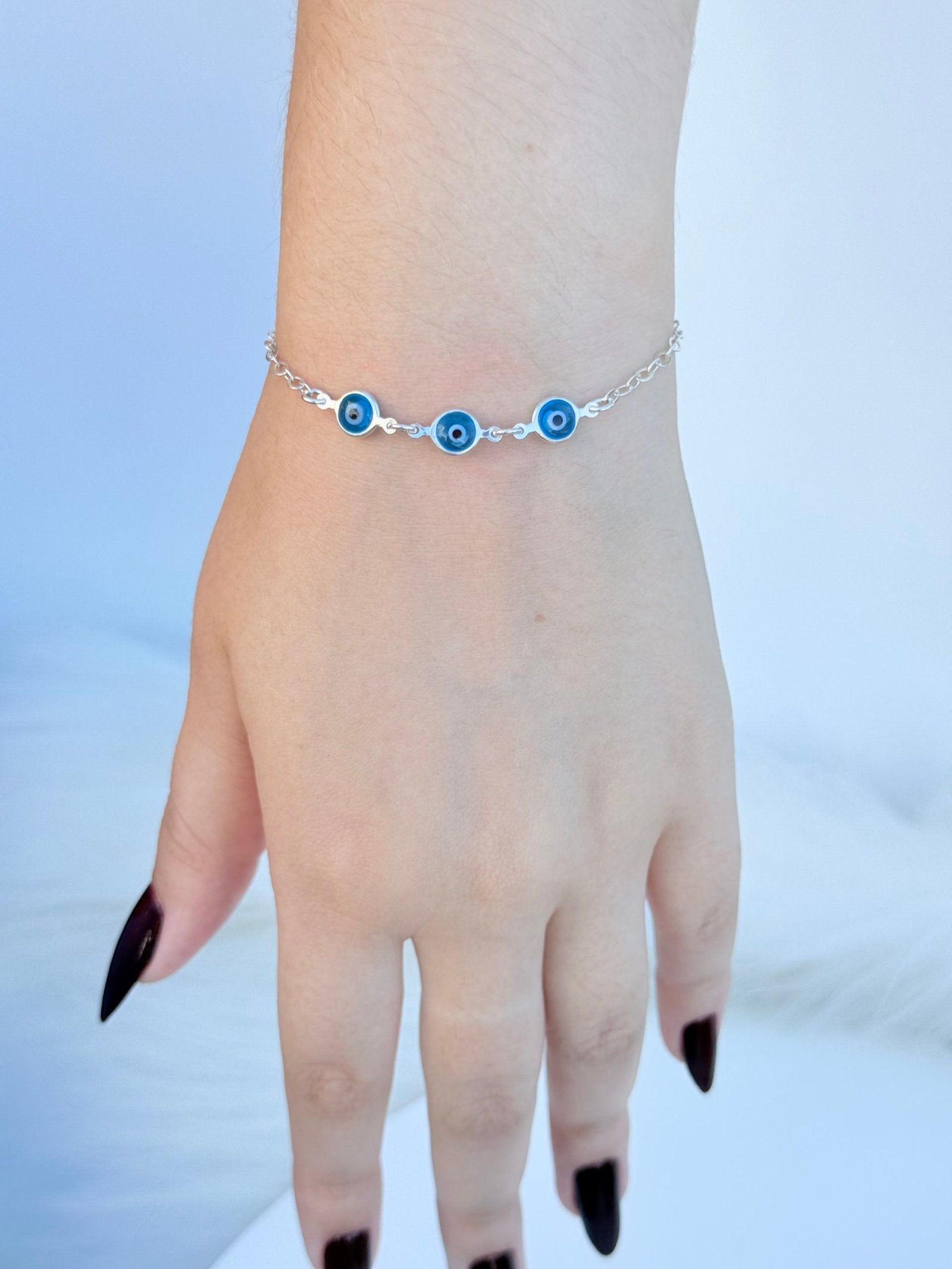 PULSEIRA EM PRATA 925 OLHO GREGO