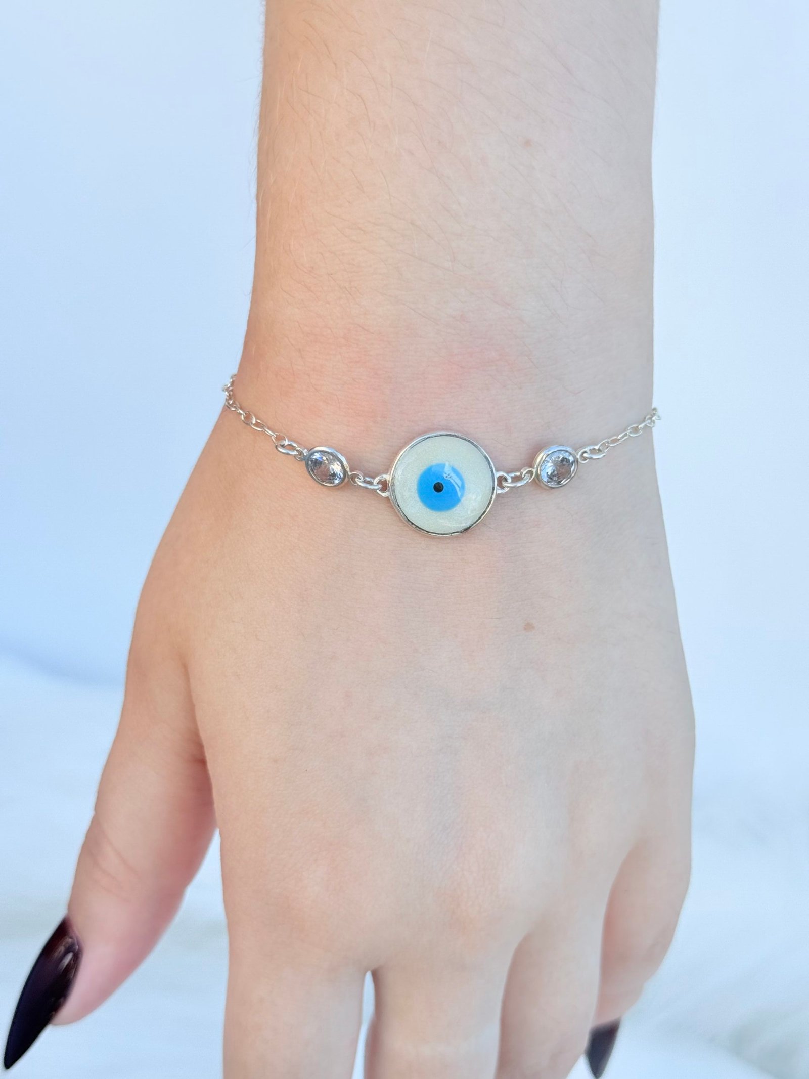 PULSEIRA EM PRATA 925 OLHO GREGO