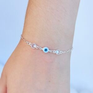 PULSEIRA EM PRATA 925 OLHO GREGO