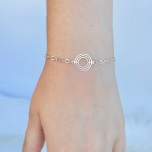 PULSEIRA EM PRATA 925 PINGENTE CIRCULO