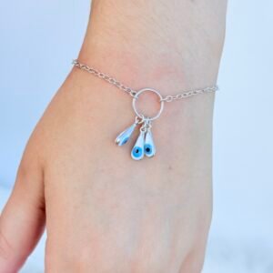 PULSEIRA EM PRATA 925 MANDALA DE OLHO GREGO