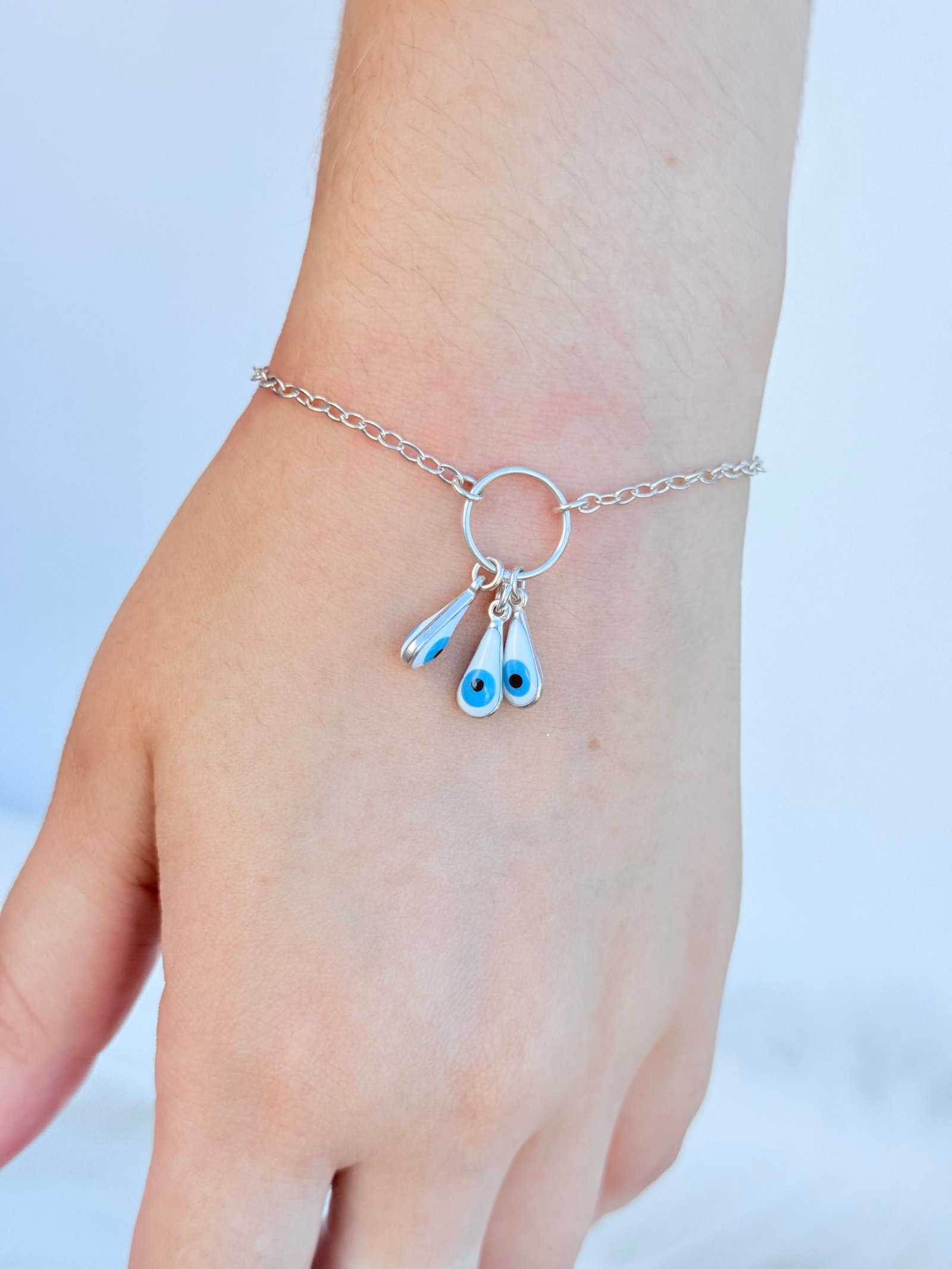 PULSEIRA EM PRATA 925 MANDALA DE OLHO GREGO