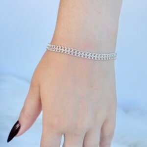 PULSEIRA EM PRATA 925 GRUMET DUPLA