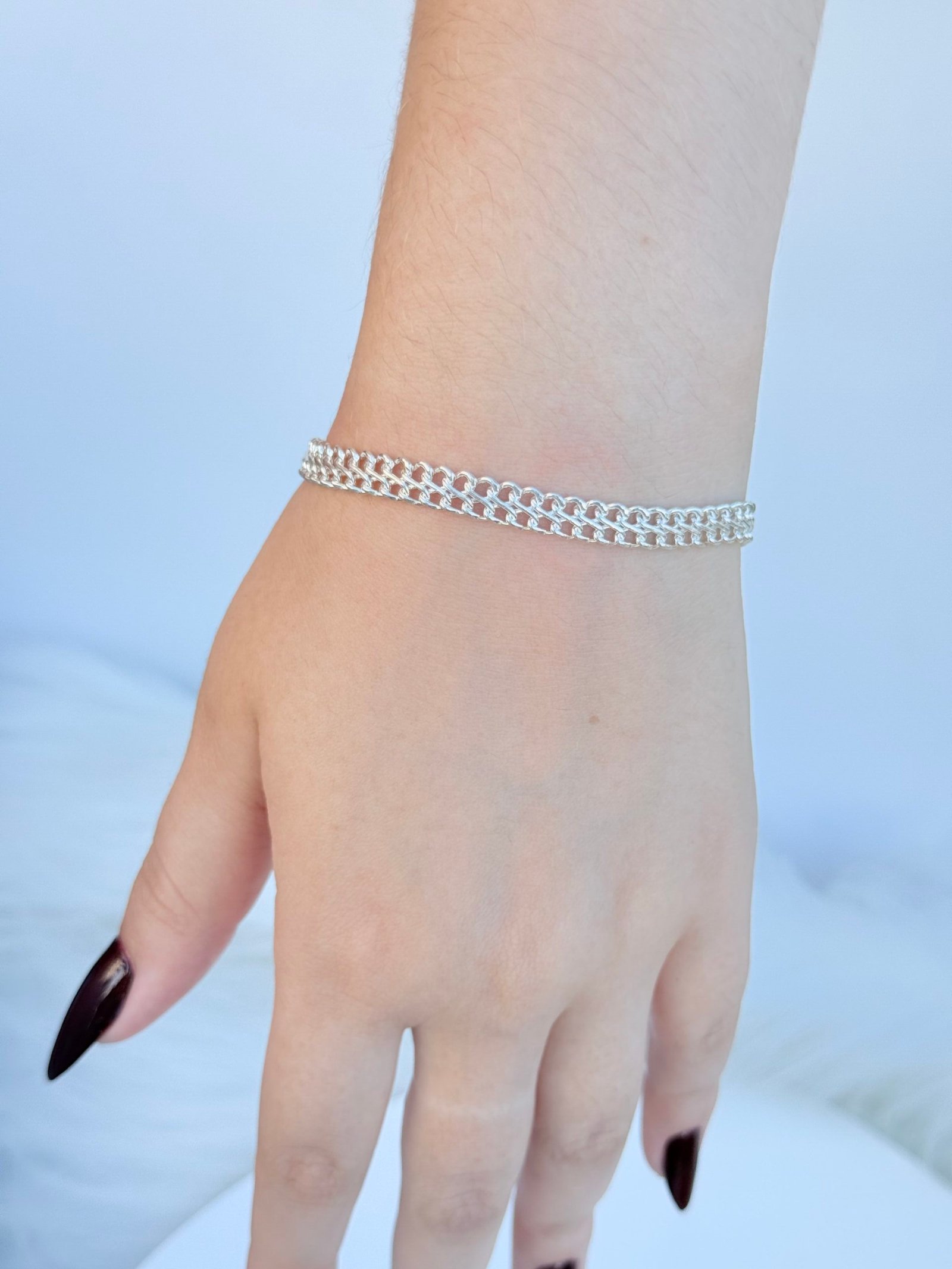 PULSEIRA EM PRATA 925 GRUMET DUPLA