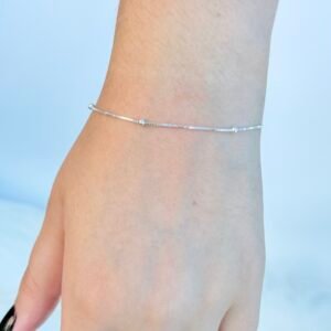 PULSEIRA EM PRATA 925 VENEZIANA COM BOLINHA