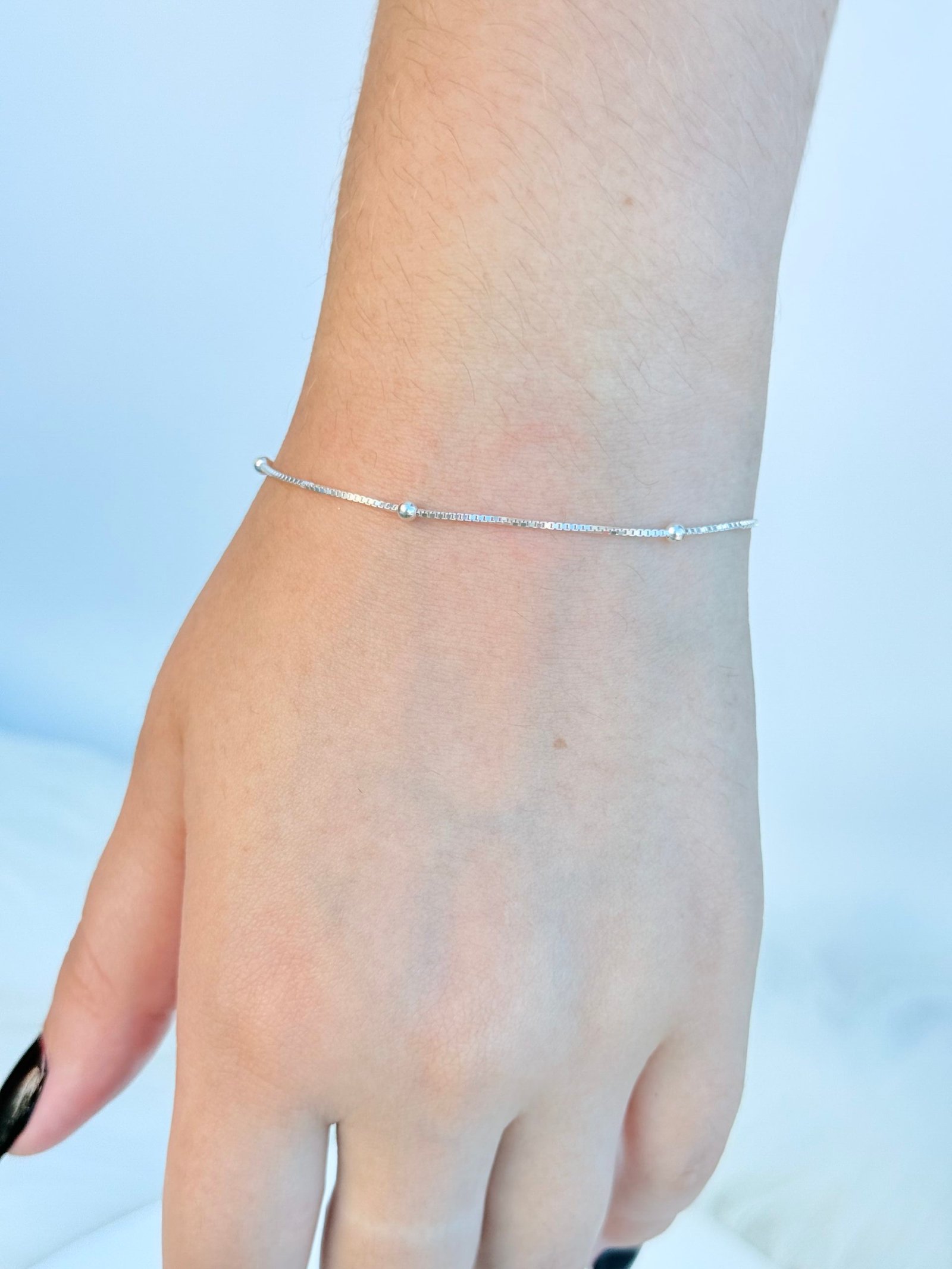 PULSEIRA EM PRATA 925 VENEZIANA COM BOLINHA