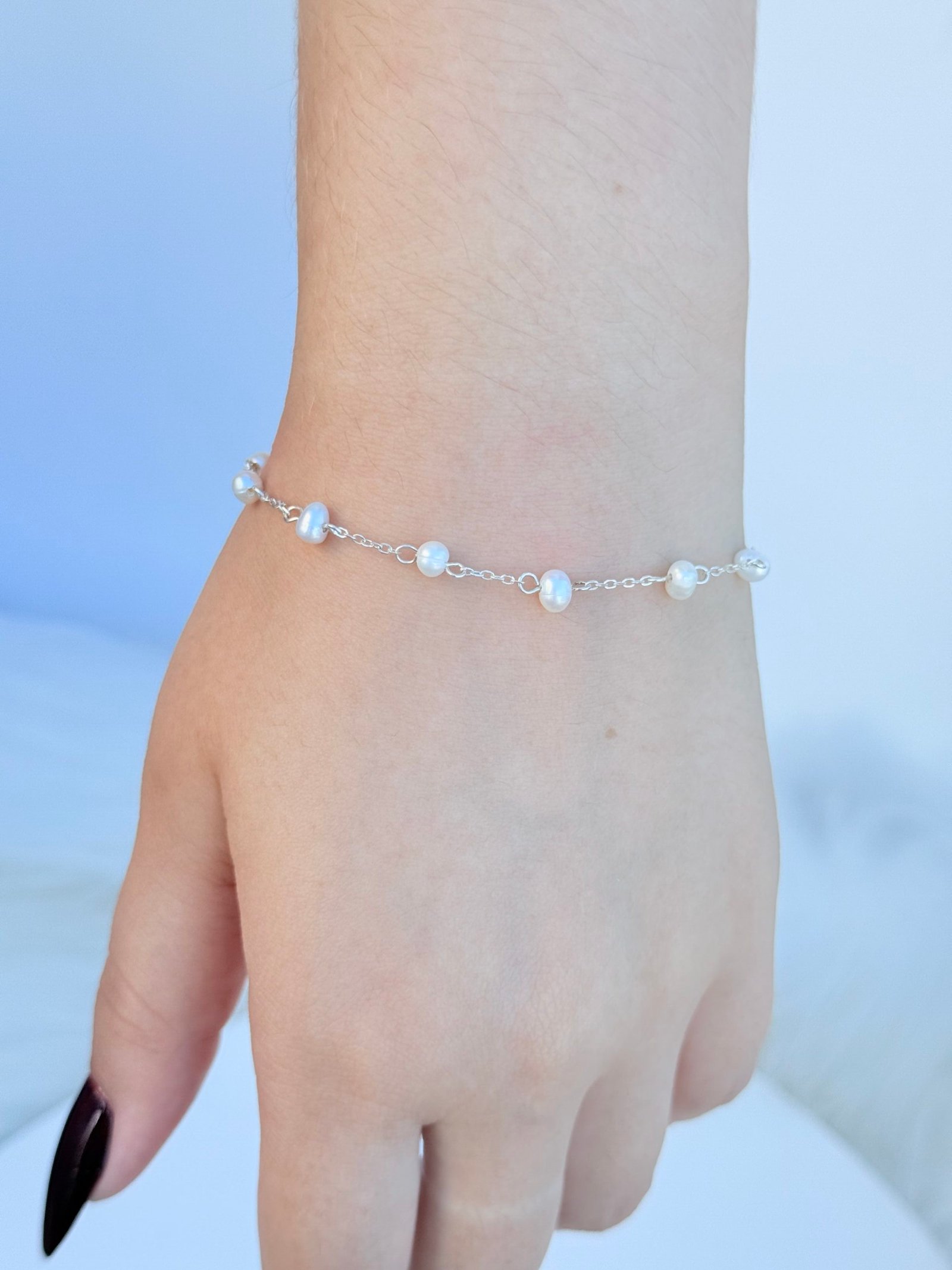 PULSEIRA EM PRATA 925 //PÉROLAS SINTÉTICAS