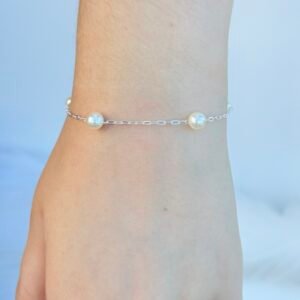PULSEIRA EM PRATA 925 // PÉROLAS SINTÉTICAS 6MM