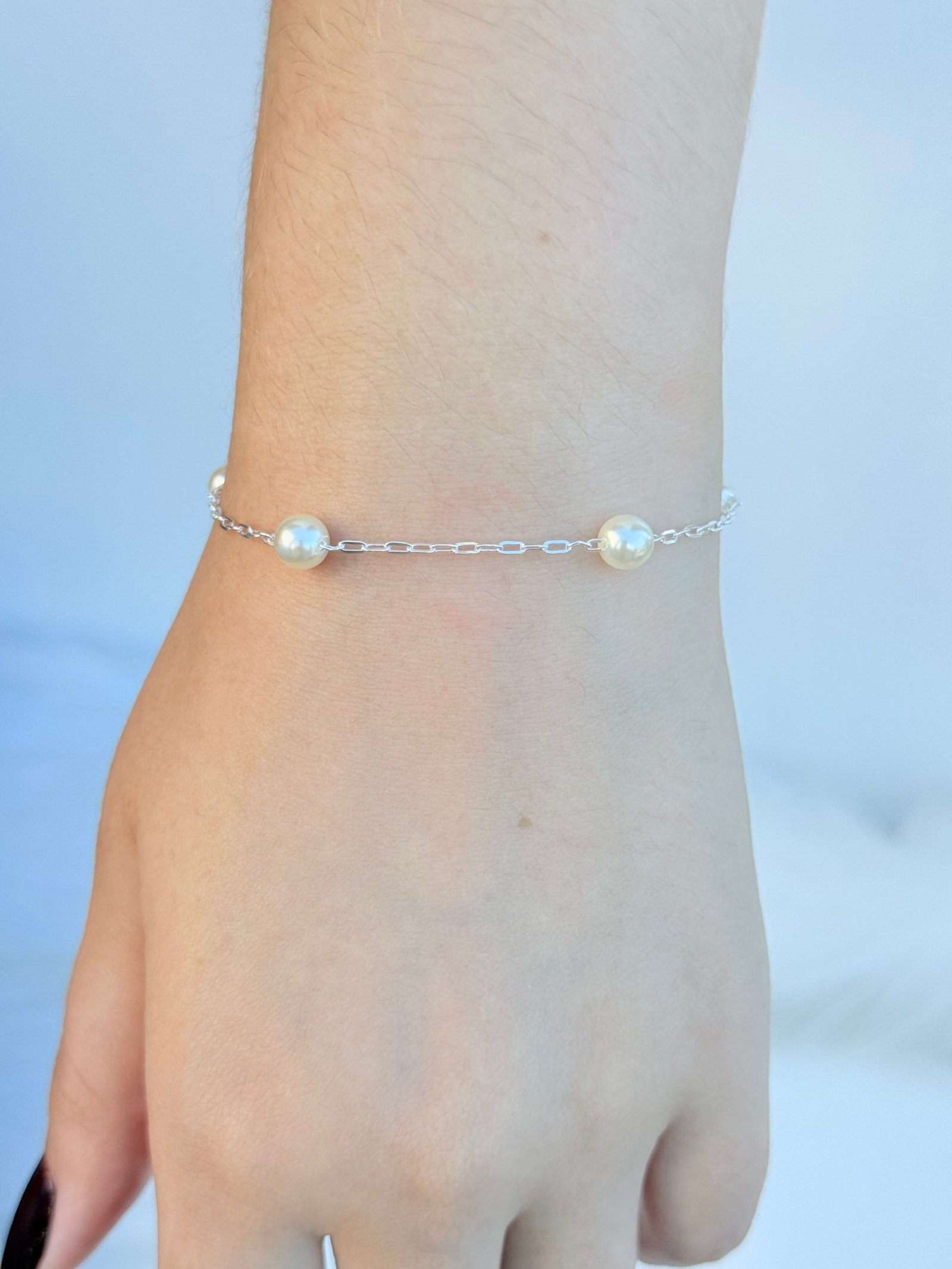 PULSEIRA EM PRATA 925 // PÉROLAS SINTÉTICAS 6MM