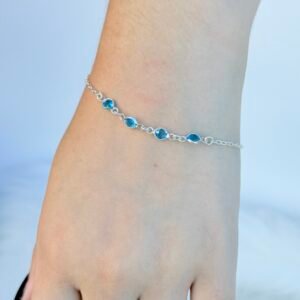 PULSEIRA EM PRATA 925 CRISTAIS COLORIDOS