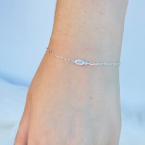 PULSEIRA EM PRATA 925 CRISTAL OVAL