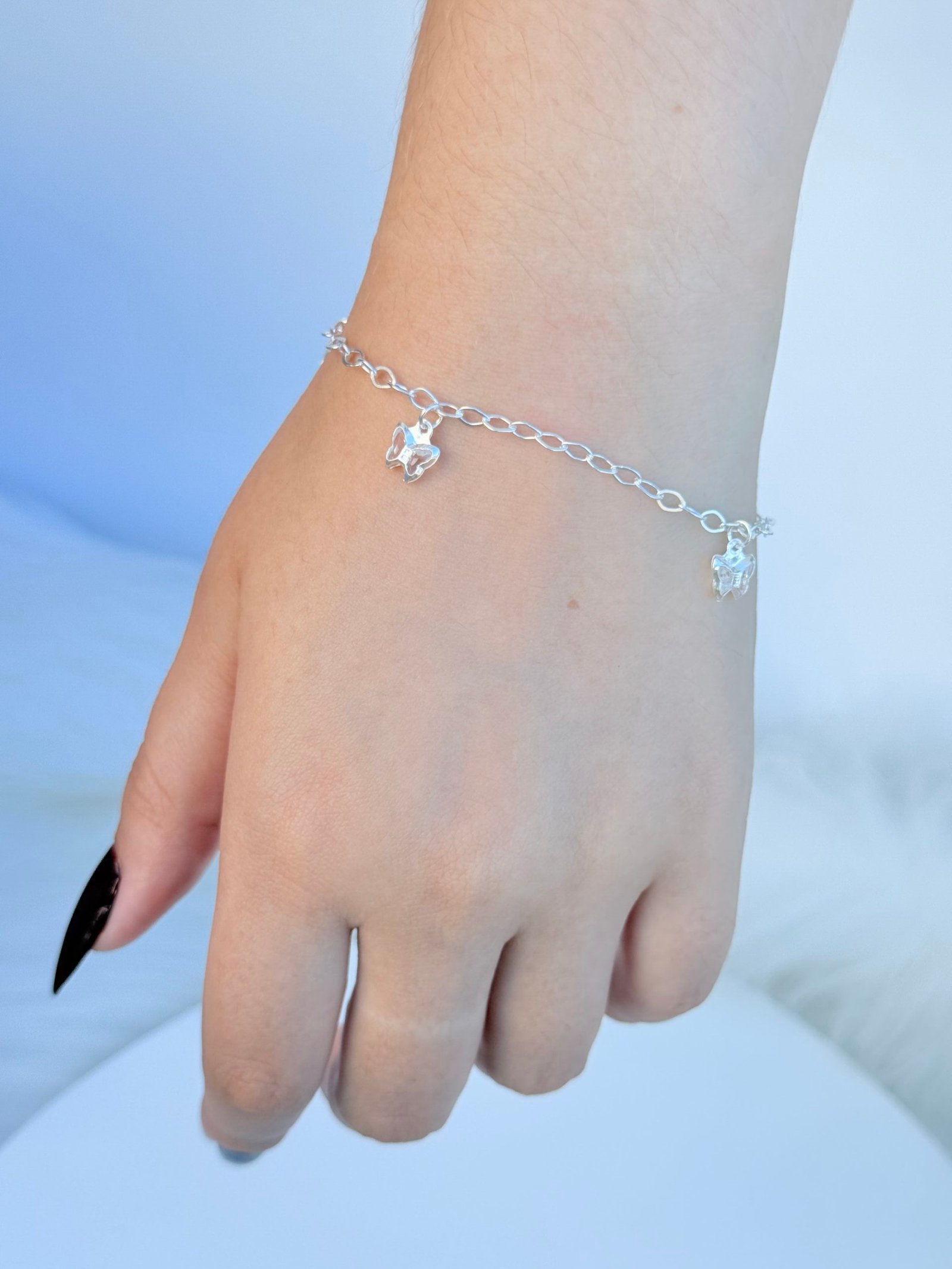 PULSEIRA EM PRATA 925 BORBOLETAS