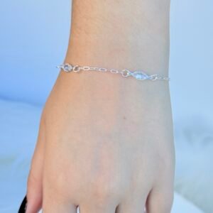 PULSEIRA EM PRATA 925 CRISTAIS NAVETE