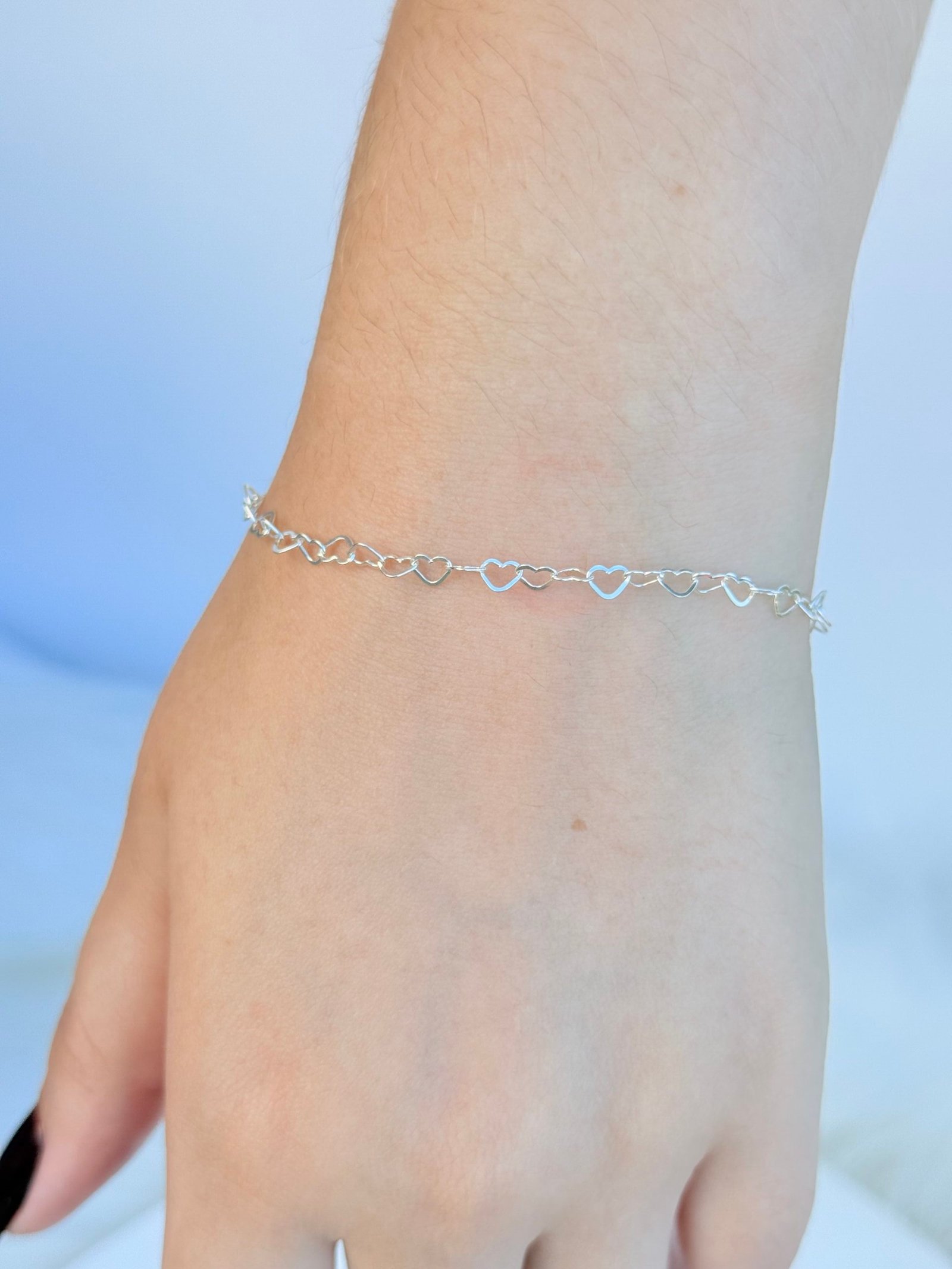 PULSEIRA EM PRATA 925 ELOS DE CORAÇÃO