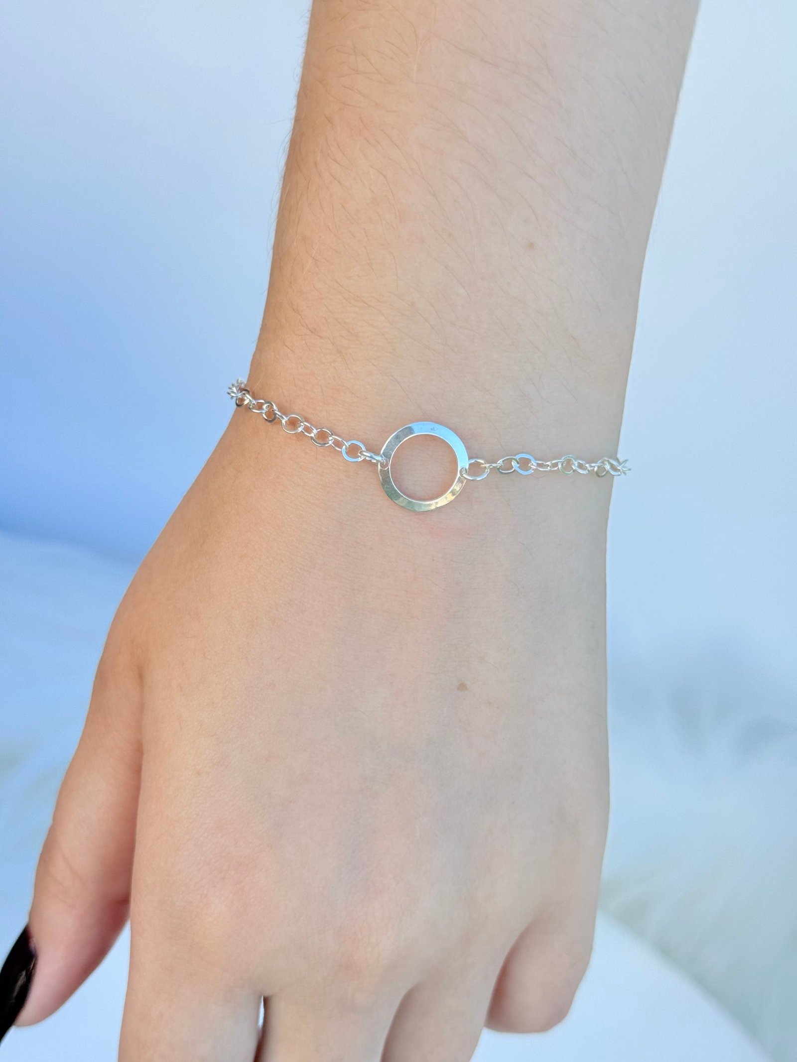 PULSEIRA EM PRATA 925 PENDANT DE CIRCULO