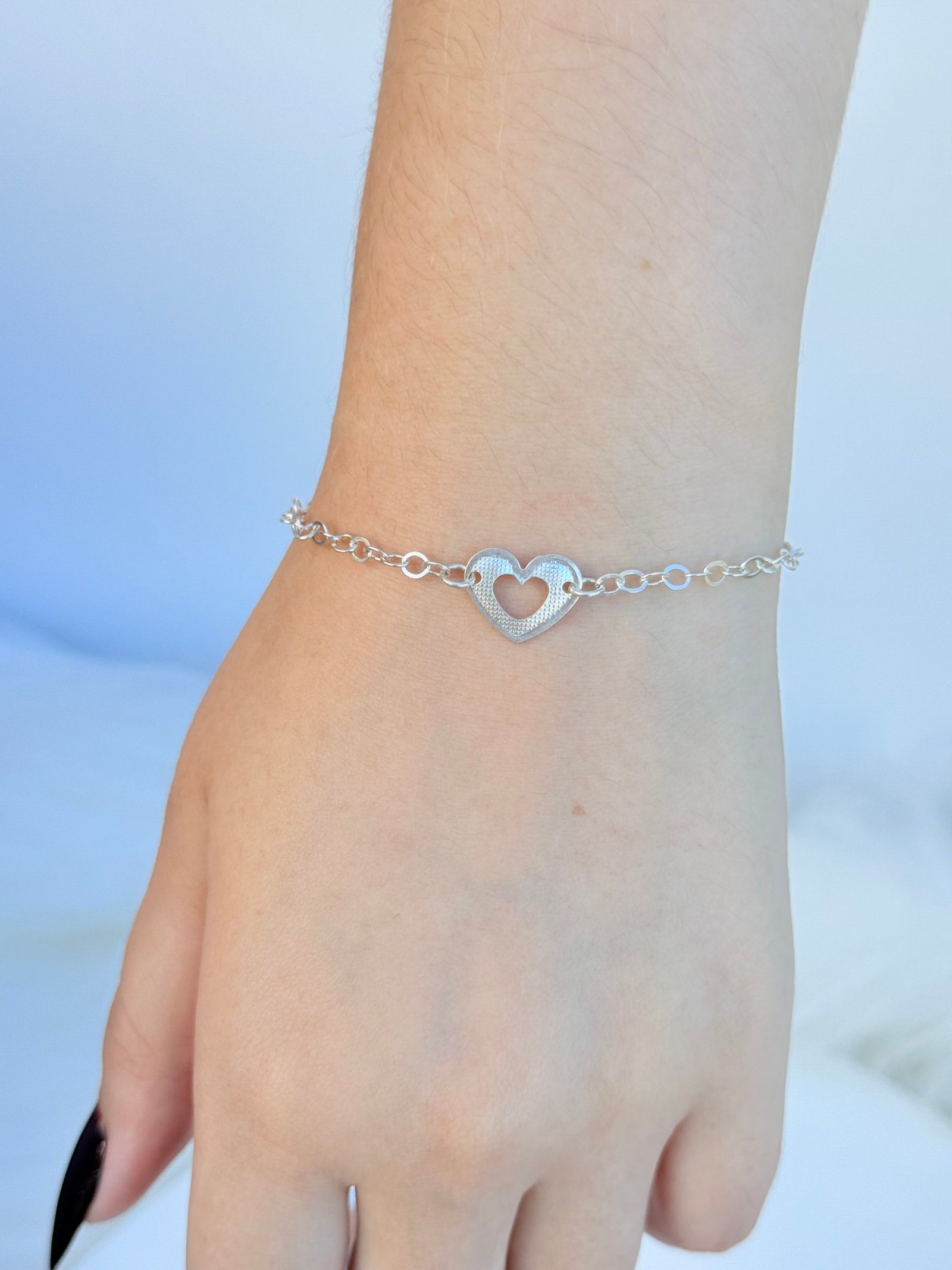 PULSEIRA PRATA 925 PENDANT DE CORAÇÃO