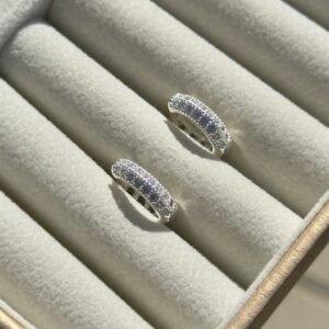 ARGOLA CLICKER EM PRATA 925 // CRAVEJADA