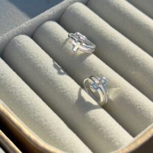 ARGOLA CLICKER EM PRATA 925 CRUZ