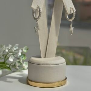 ARGOLA CLICKER EM PRAT 925 CONTENDO PINGENTE DE RAIO