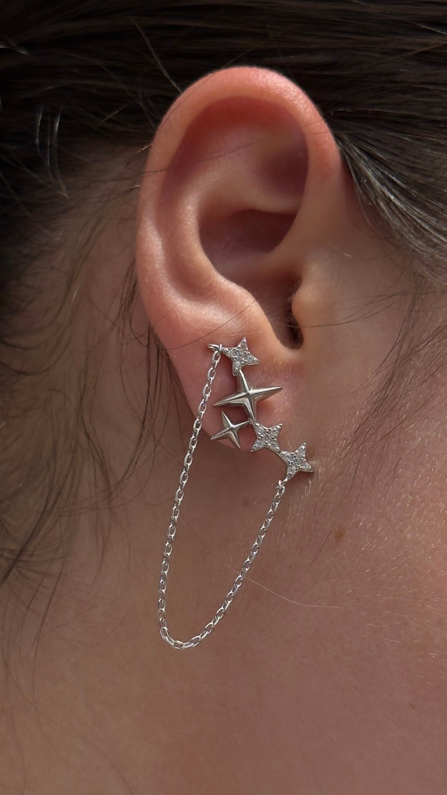 BRINCO EM PRATA 925 CONSTELAÇÃO DE ESTRELAS